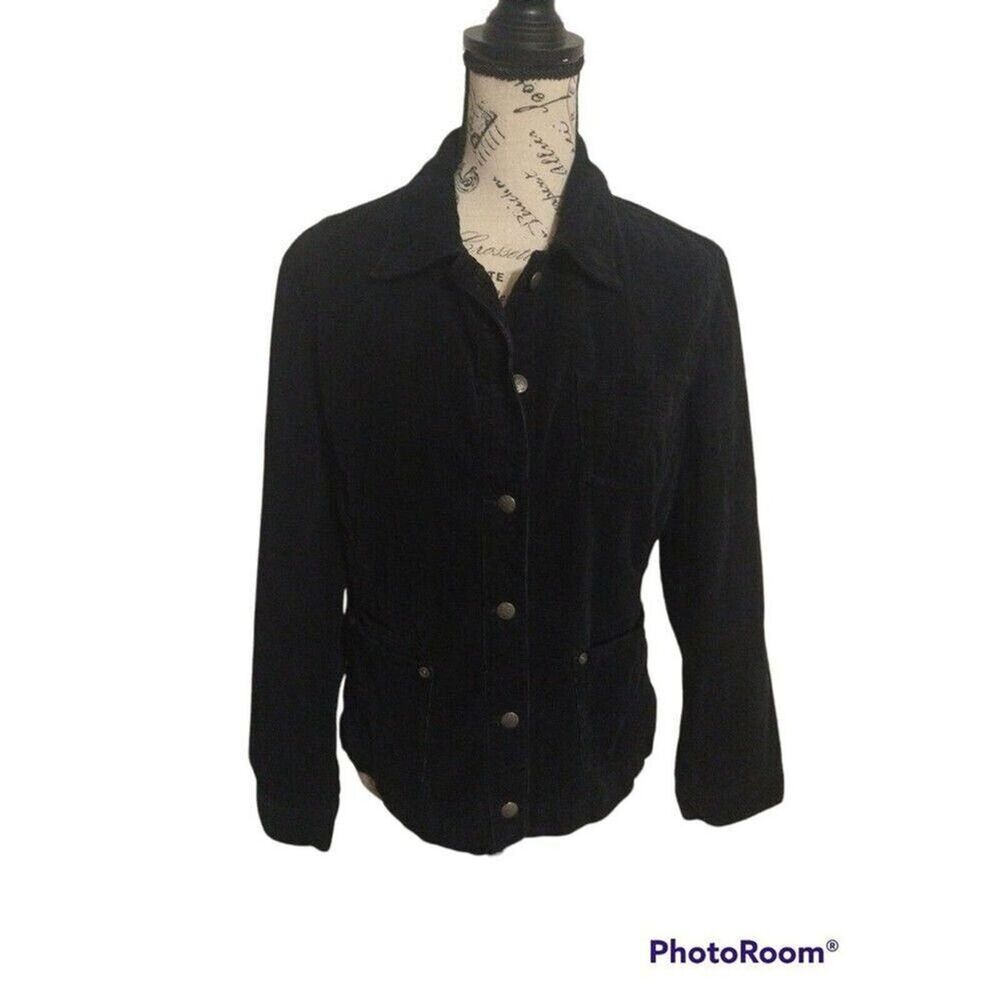 Chico's Black size one corduroy jacket Y2K
